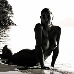 Genevieve Morton tits at the beach