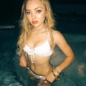 Peyton List naked in the pool at some party